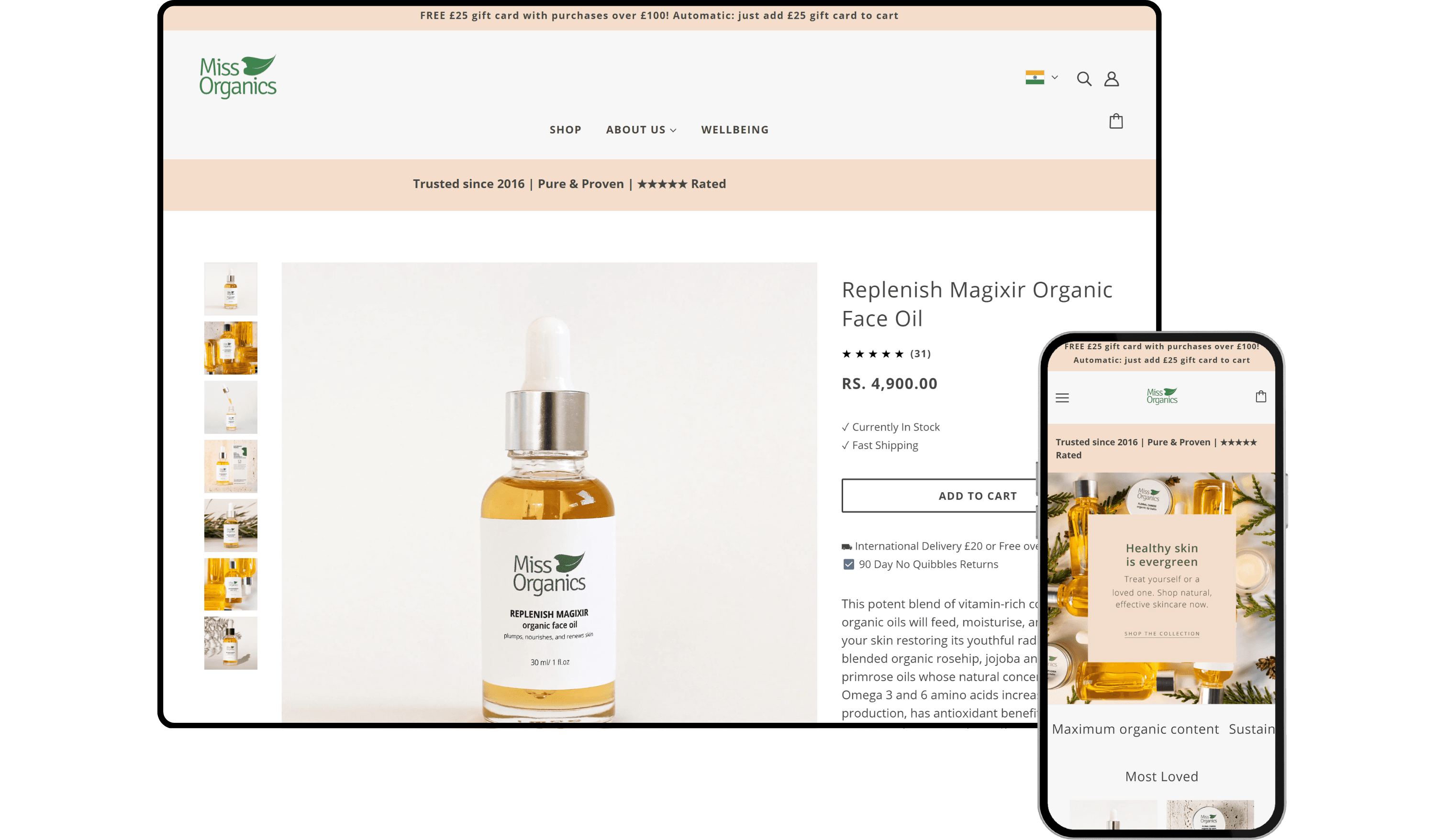 Miss Organics - Shopify Store by Experts in Shopify Dubai