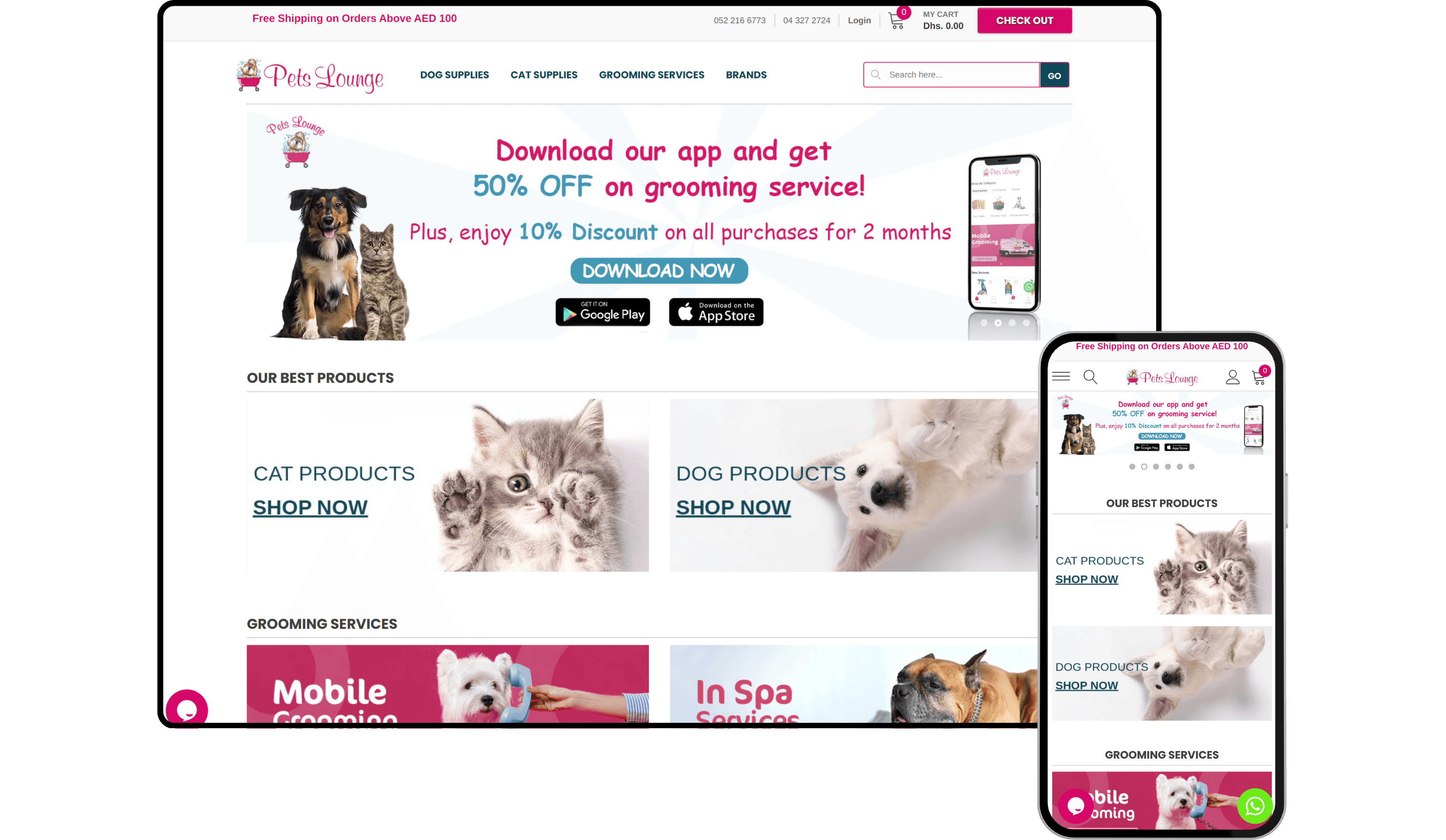 The Pets Lounge - Shopify Store by Experts in Shopify Dubai